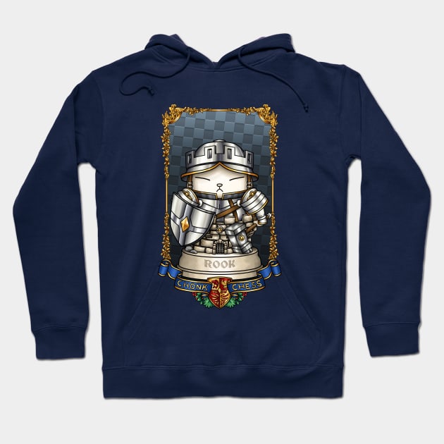 Medieval Chess Cat Rook (Tower) Hoodie by Takeda_Art